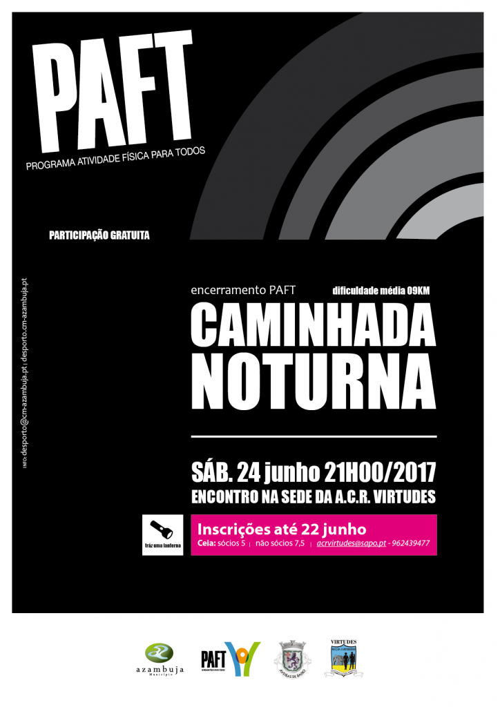 Cartaz "Caminhada Noturna" PAFT