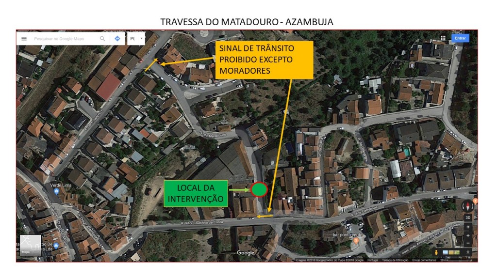Perturbação à circulação automóvel na Travessa do Matadouro (Foto: CMA)